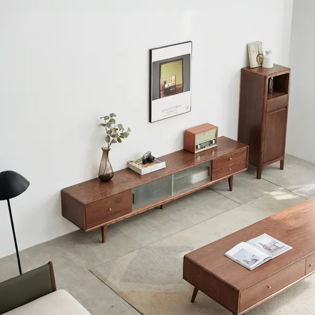 Lucia TV Console 2m - 13 - Wooden furniture, modern decor, minimalist design, clean lines, neutral colors, natural