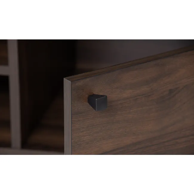 Ariane TV Console 1.1m - 7 - Wooden drawer handle, dark wood texture, sleek design, minimalist style, modern furniture