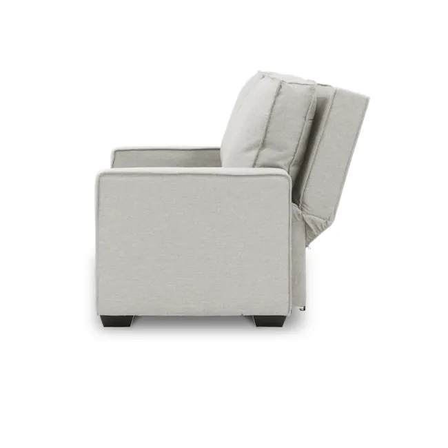 Arturo 3 Seater Sofa Bed - Beige (Eco Clean Fabric) - 10 - Modern minimalist sofa, light gray fabric, cushioned armrests