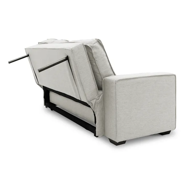 Arturo 3 Seater Sofa Bed - Beige (Eco Clean Fabric) - 14 - Modern sectional sofa with light gray fabric, sleek black metal