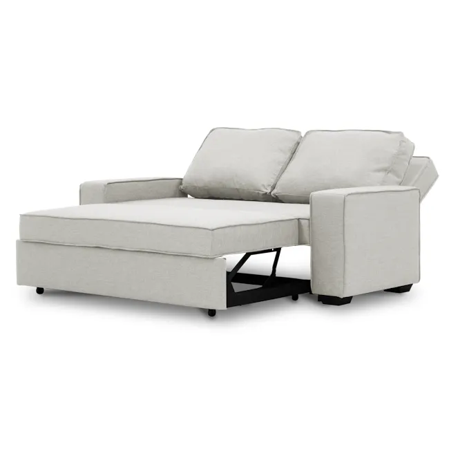 Arturo 3 Seater Sofa Bed - Beige (Eco Clean Fabric) - 17 - Modern sectional sofa, light gray fabric, cushioned armrests