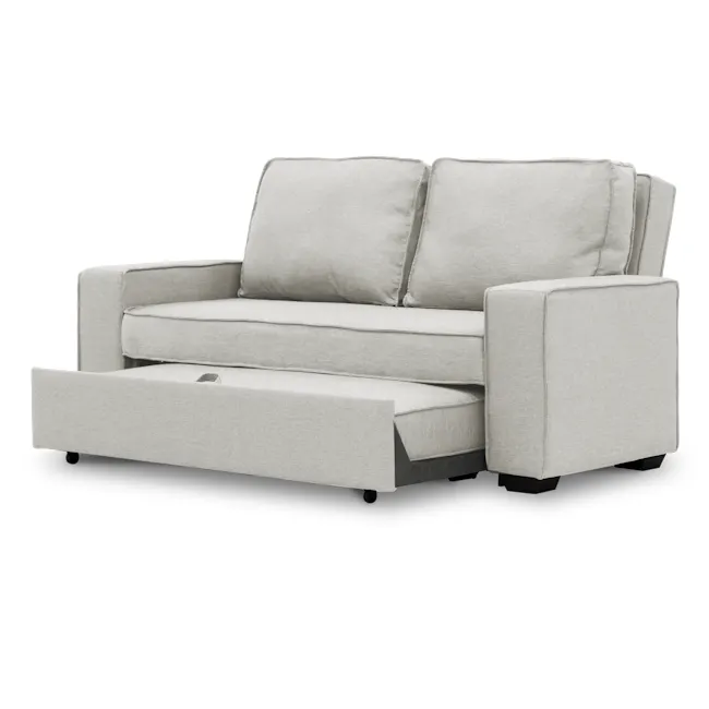 Arturo 3 Seater Sofa Bed - Beige (Eco Clean Fabric) - 16 - Modern sectional sofa, light gray fabric, cushioned seating