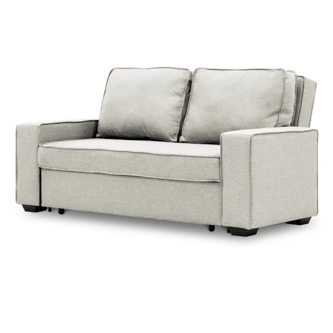 Arturo 3 Seater Sofa Bed - Beige (Eco Clean Fabric) - 15 - Modern gray sofa with clean lines, comfortable cushions