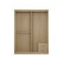 Lorren Sliding Door Wardrobe 2 - Graphite Linen, Herringbone Oak - 1