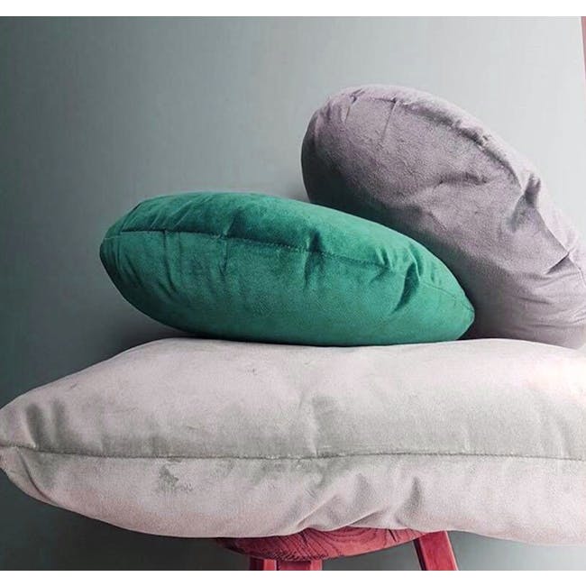 Mona Round Velvet Cushion - Blush - 2