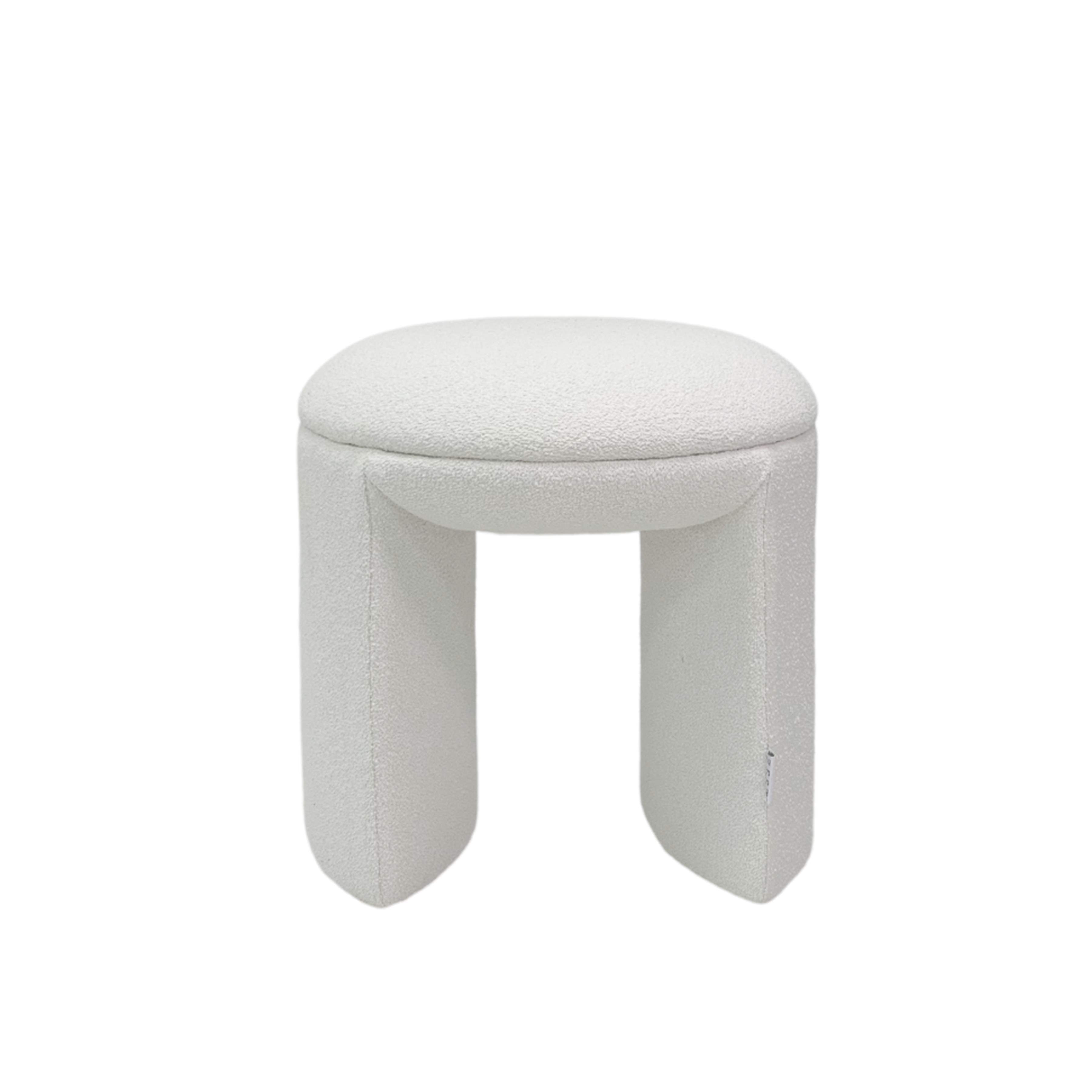 Stacy Ottoman - White Boucle (Aqua Clean)