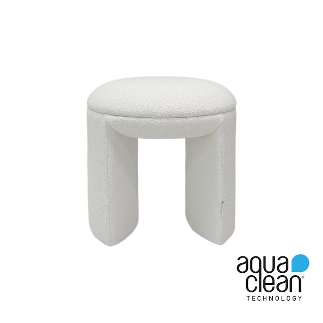 Stacy Ottoman - White Boucle (Aqua Clean) - 2