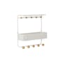 Estique Shelf with Hooks - White - 4