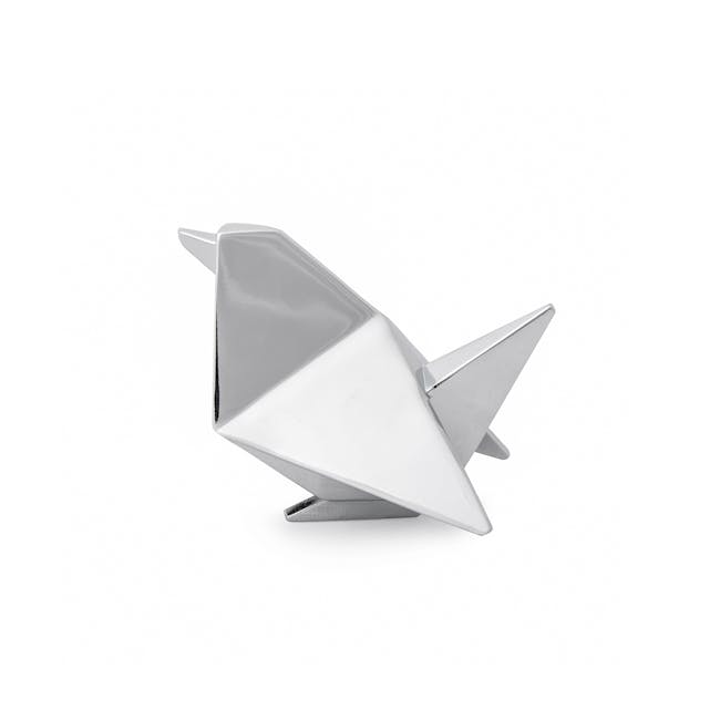 Origami Bird Ring Holder - Chrome - 1