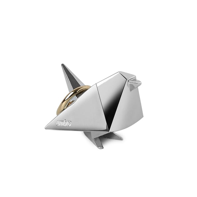 Origami Bird Ring Holder - Chrome - 0