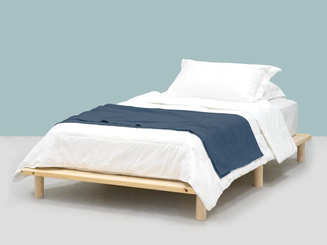 Hiro Single Platform Bed with 1 Dallas Bedside Table - 2