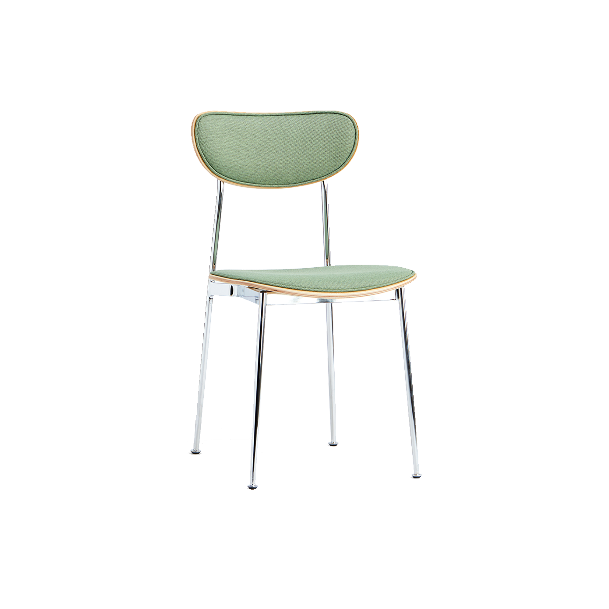 Miller Dining Chair - Oak, Spring Green (Fabric Backrest) - Image 1
