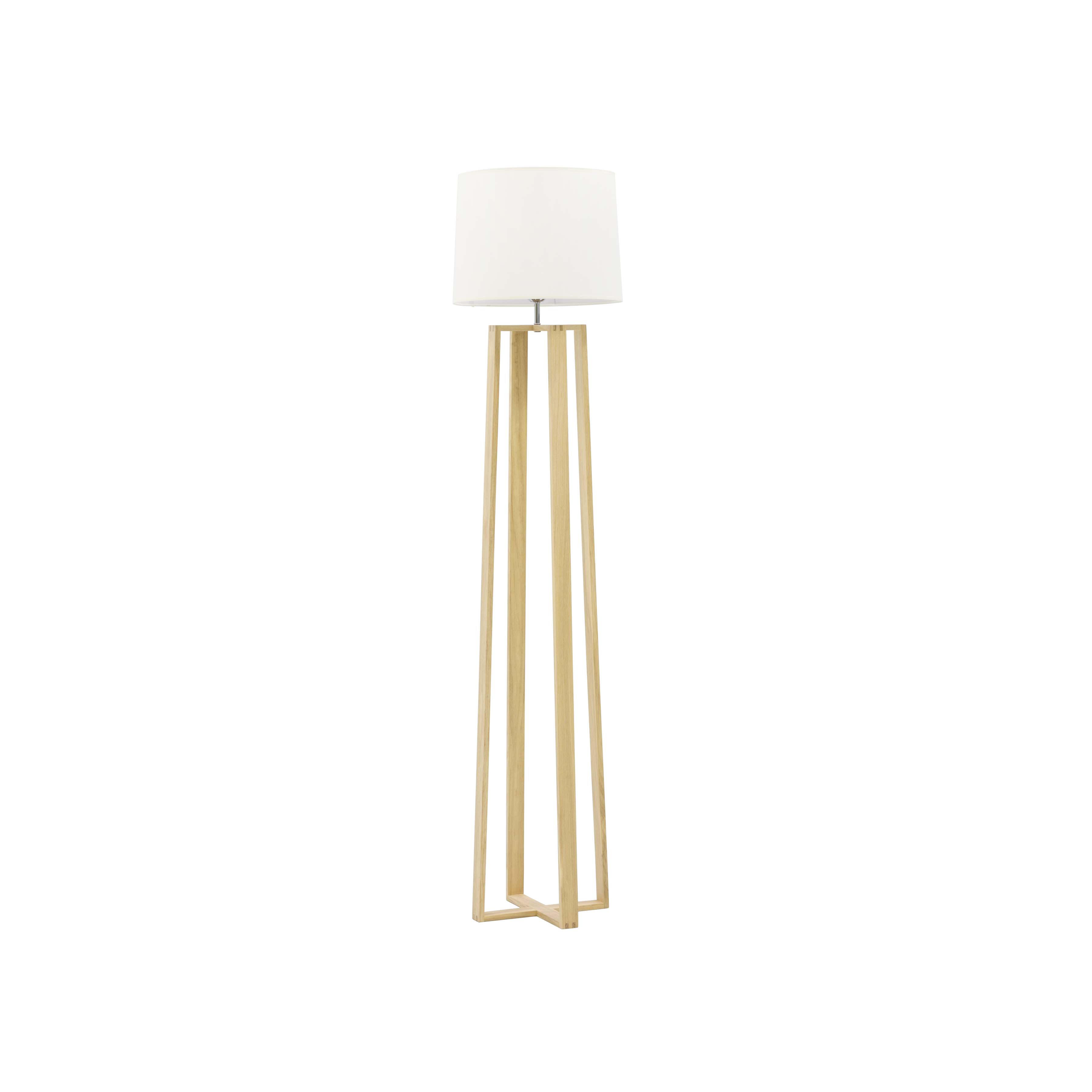 Amber Floor Lamp - Oak, White