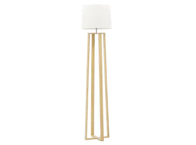 Amber Floor Lamp - Oak, White