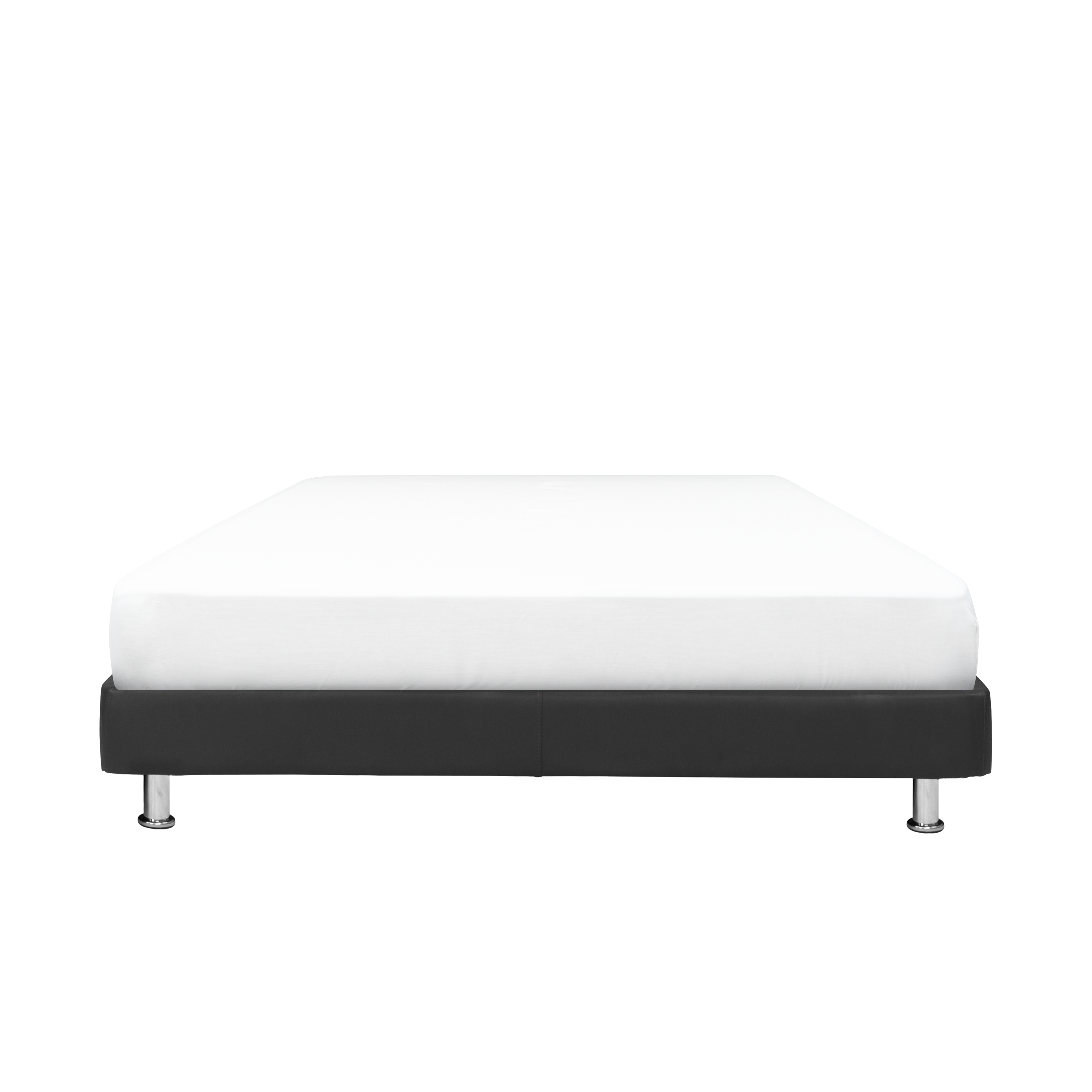 ESSENTIALS Queen Divan Bed - Black (Faux Leather)