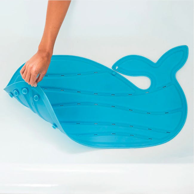 Skip Hop Moby Bath Mat - Blue - 2 - blue whale-shaped flotation device, child-friendly design, inflatable swimwear, floating