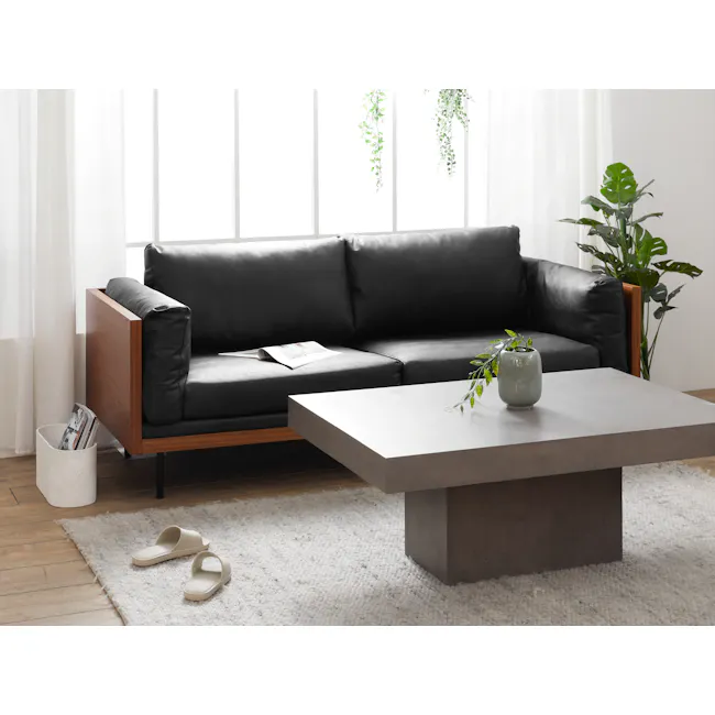 (As-is) Bentley 3 Seater Sofa - Jet Black (Faux Leather) - 26 - 14