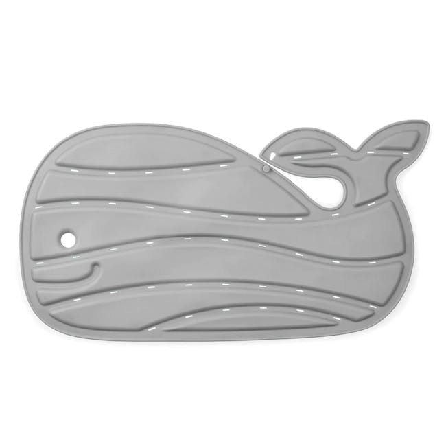 Skip Hop Moby Bath Mat - Grey - 1 - Elegant, metallic, oval-shaped lid, Smooth, matte finish with subtle curves, Minimalist