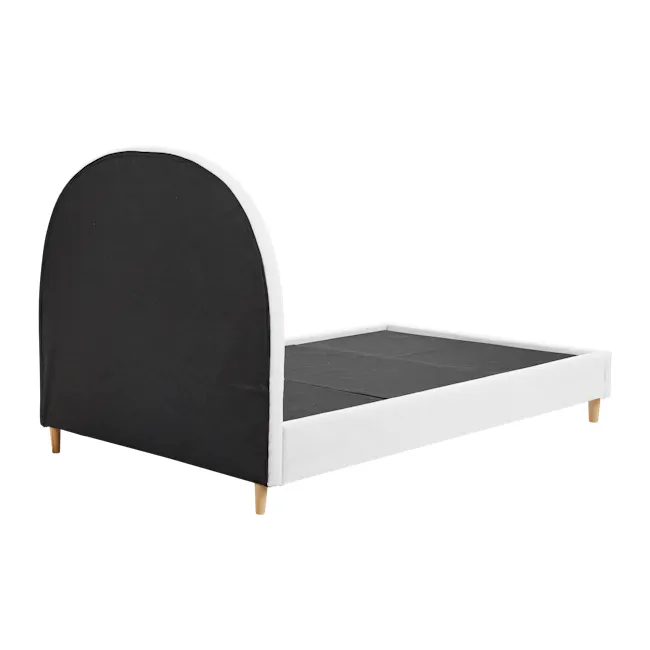 Aspen Super Single Bed - Cloud White - 6 - Black and white bed frame, modern design, minimalist style, upholstered