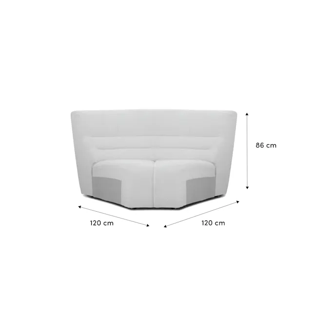 Tara Corner Sofa Unit - Beige - 7 - Modern white sofa with ergonomic design, 86 cm height and 120 cm width, Sleek