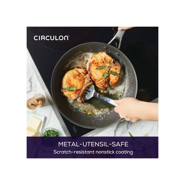 Circulon ScratchDefense A1 Nonstick 8 Piece Cookware Set - 2 - Circulon metal-utensil-safe scratch-resistant nonstick