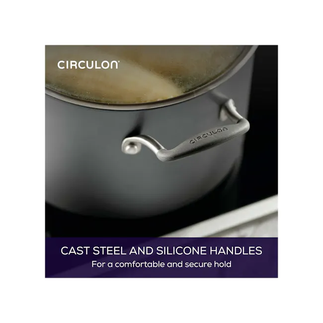 Circulon ScratchDefense A1 Nonstick 8 Piece Cookware Set - 6 - Circulon, cast steel and silicone handles, comfortable and