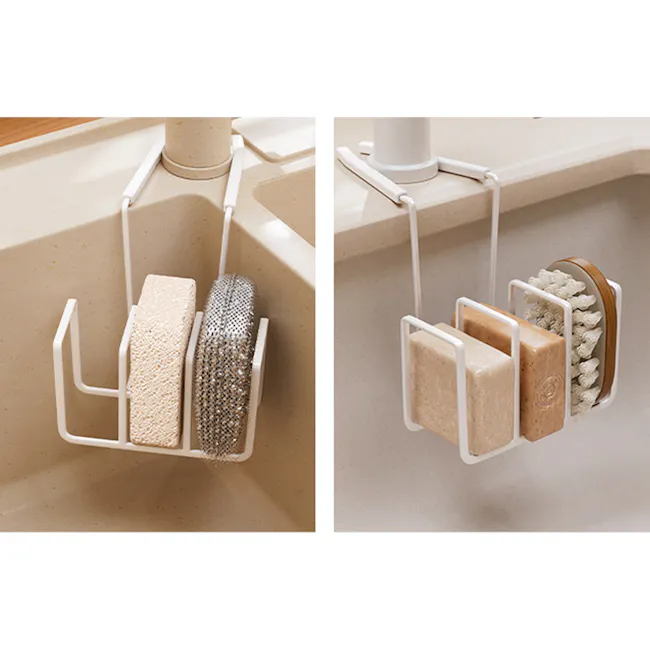 Nino Trio Sink Sponge Holder Rack - White - 4