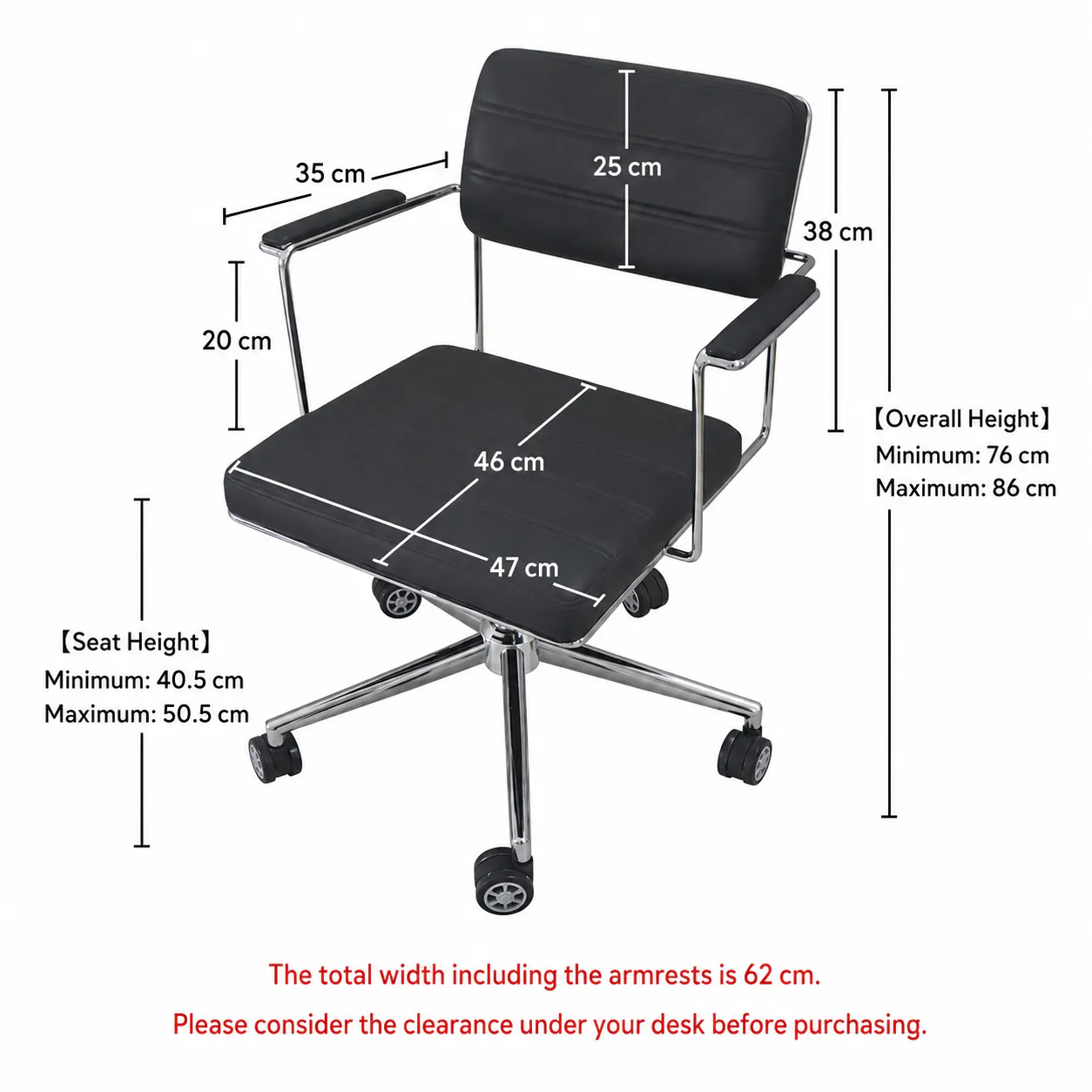 Midra Mid Back Office Chair - Black - 14
