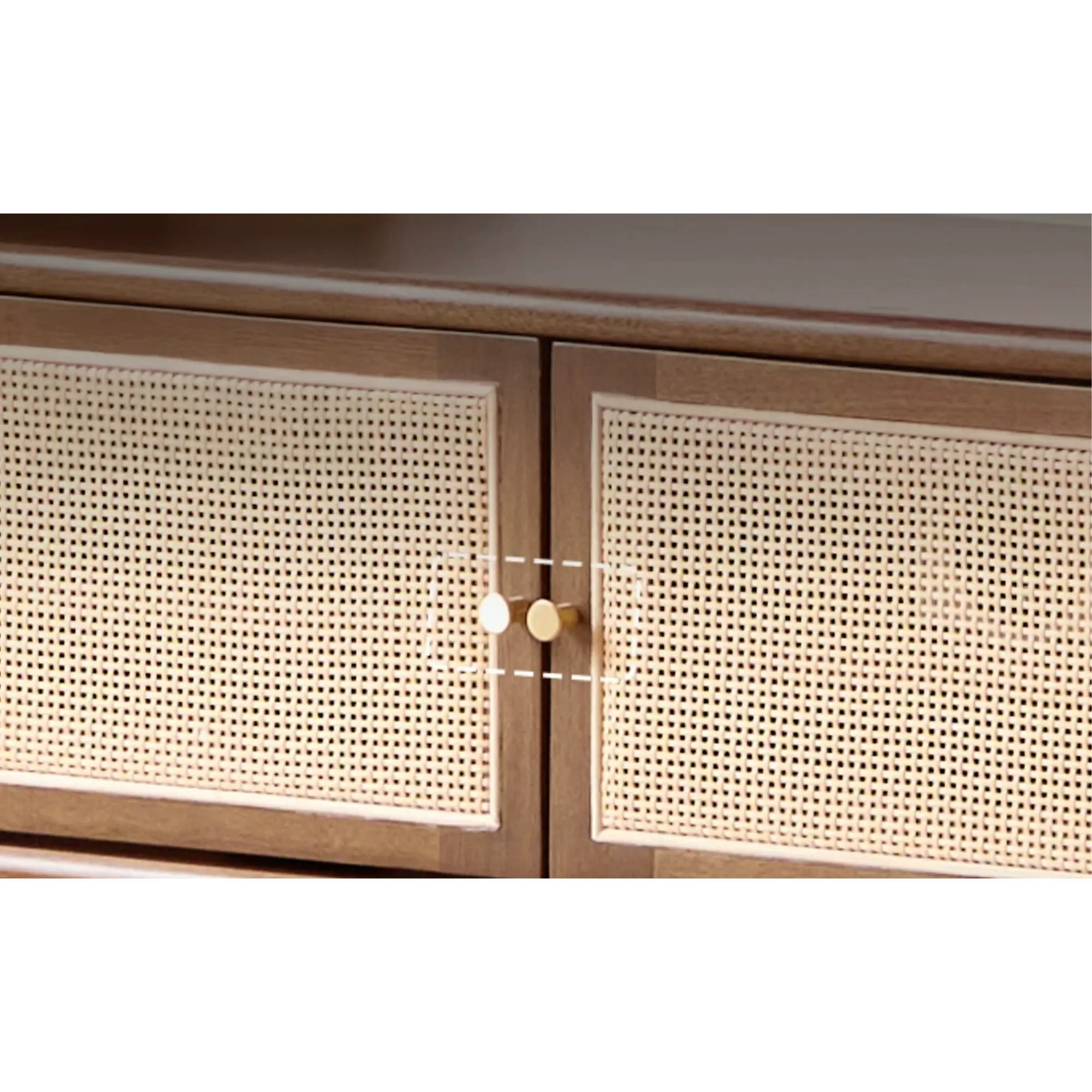 Taya Rattan TV Console 2m - Walnut - 11