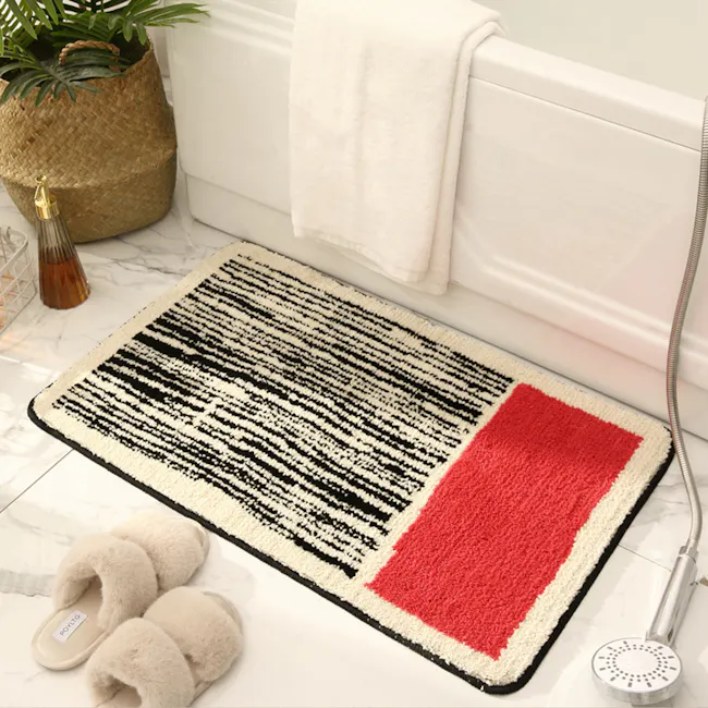 Scandi Waves Floor Mat - Red - 2