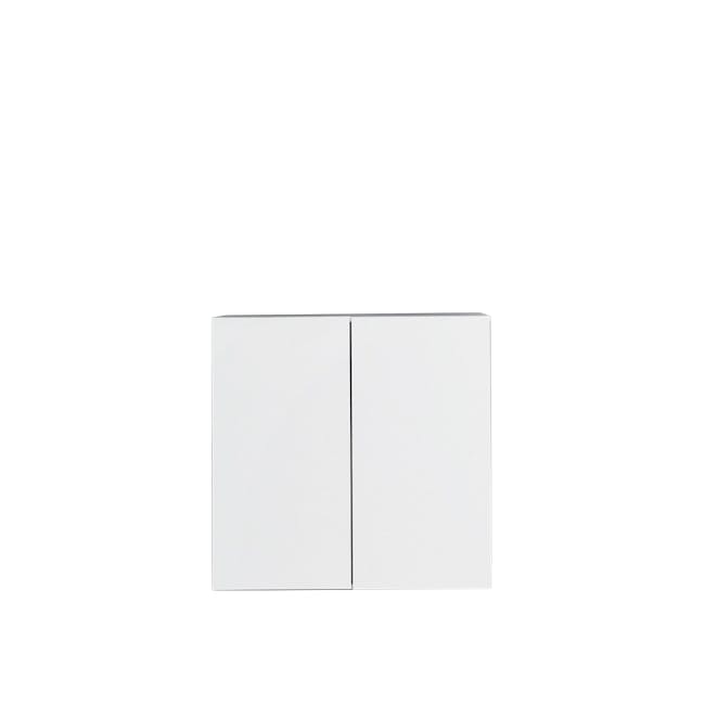 Fikk Modular 2 Door Cabinet - White - 1 - Sleek, minimalist design with two vertical panels, White, unadorned cabinet with