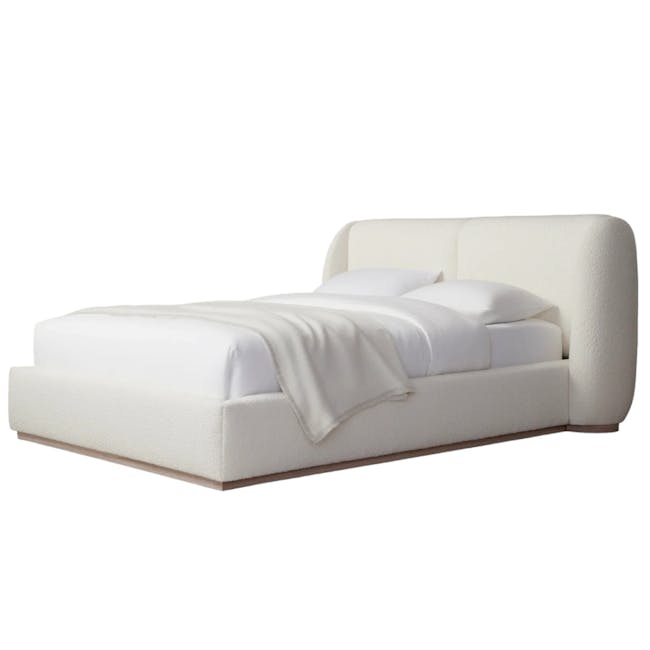 Nova Queen Bed - White Boucle - 7