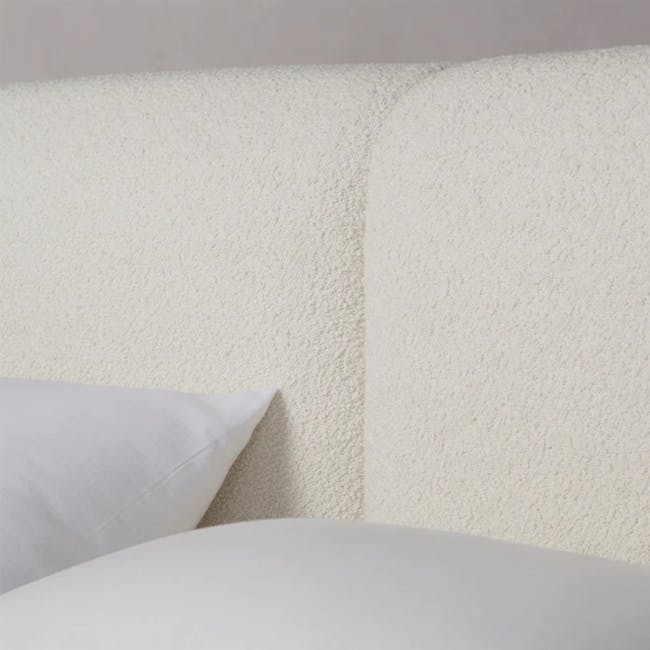 Nova Queen Bed - White Boucle - 5