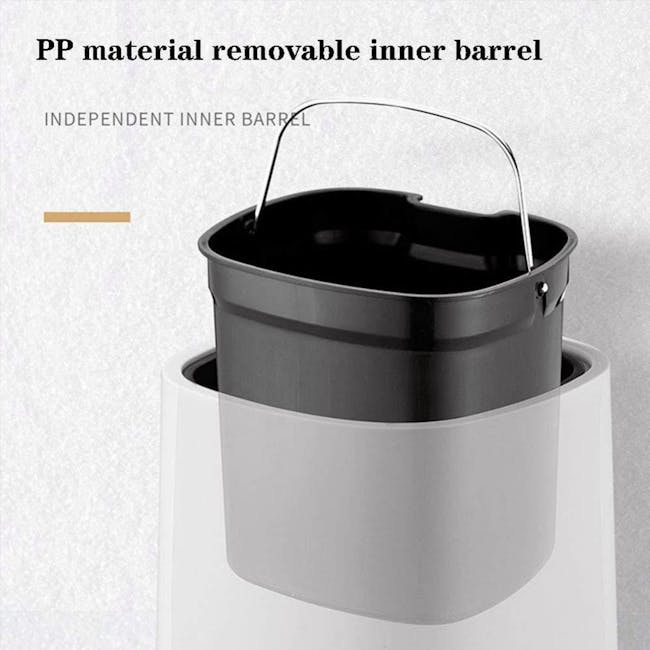 R&R Pedal Trash Can - Black - 9 - PP material removable inner barrel, independent inner barrel, sleek design, modern