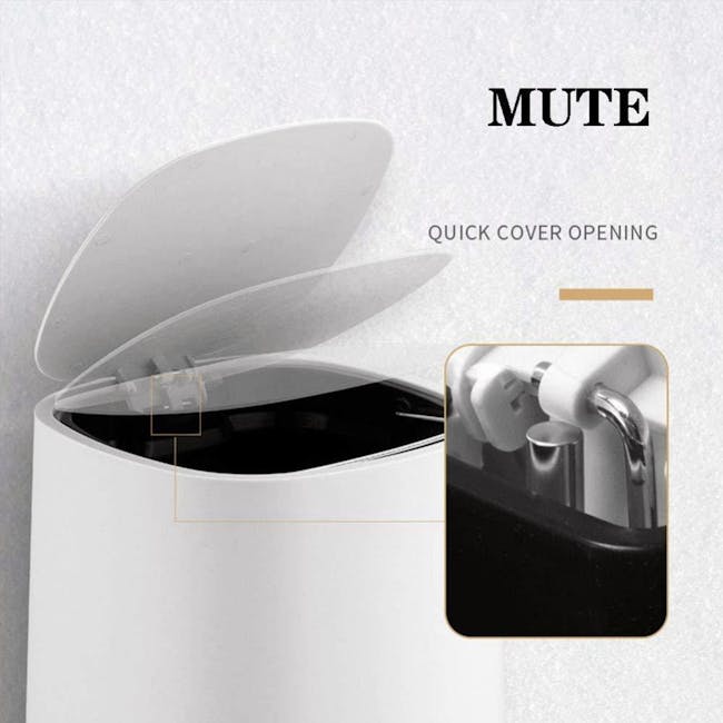 R&R Pedal Trash Can - Black - 8 - Quick cover opening, mute feature, sleek design, minimalist aesthetic, easy to use