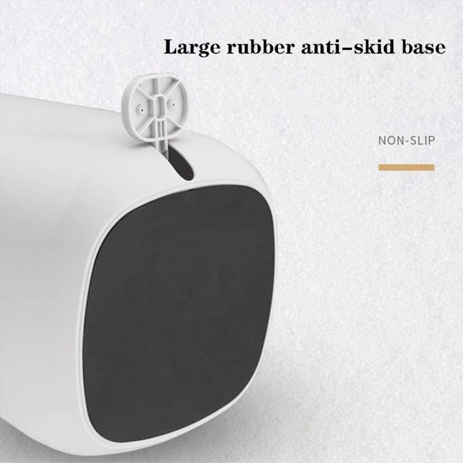 R&R Pedal Trash Can - Black - 10 - Large rubber anti-skid base, non-slip design, ergonomic shape, compact size, durable