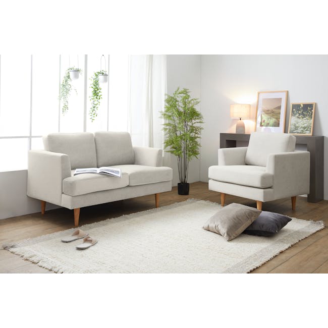 Soma 2 Seater Sofa with Soma Armchair - Sandstorm (Scratch Resistant) - 1