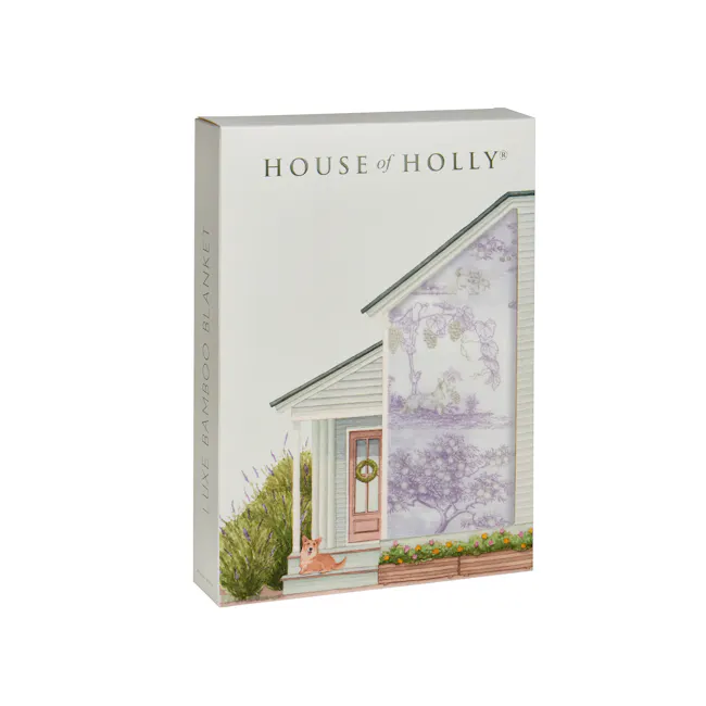 House of Holly Bamboo Blanket - Fruit Toile (Grape) - 1