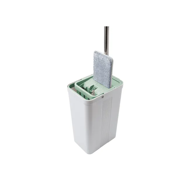 3M™ Scotch-Brite™ Compact Hands-Free Flat Mop with Bucket - 3 - Garden hose attachment, cleaning tool, white and green