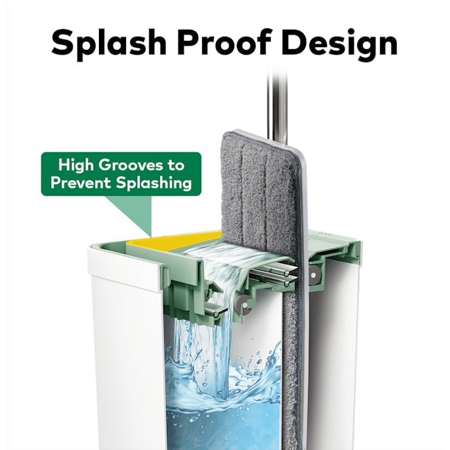 3M™ Scotch-Brite™ Compact Hands-Free Flat Mop with Bucket - 15 - High-quality, splash-resistant design, durable