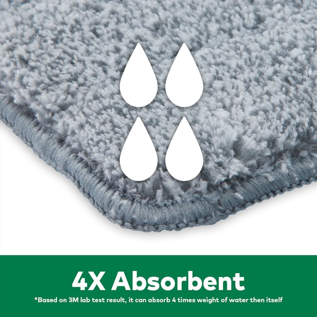 3M™ Scotch-Brite™ Compact Hands-Free Flat Mop with Bucket - 24 - 3M lab test result-based 4X Absorbent fabric, 4X Absorbent