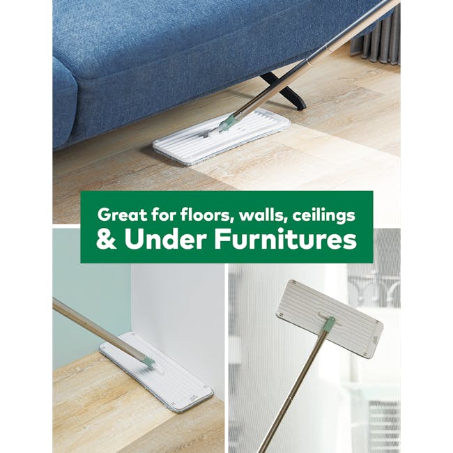 3M™ Scotch-Brite™ Compact Hands-Free Flat Mop with Bucket - 18 - Floor cleaner, wall cleaner, ceiling cleaner, and under