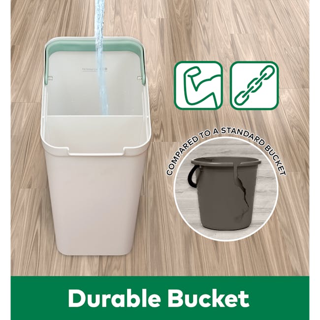 3M™ Scotch-Brite™ Compact Hands-Free Flat Mop with Bucket - 21 - Durable Bucket, Leak-Proof Container, Water Resistant