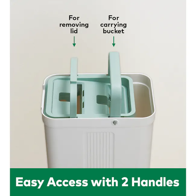 3M™ Scotch-Brite™ Compact Hands-Free Flat Mop with Bucket - 22 - Dual handles for easy removal and carrying, Compact design
