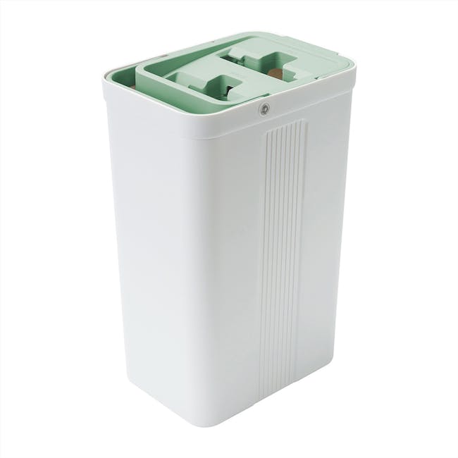 3M™ Scotch-Brite™ Compact Hands-Free Flat Mop with Bucket - 7 - White, modern, sleek, minimalist, plastic, container