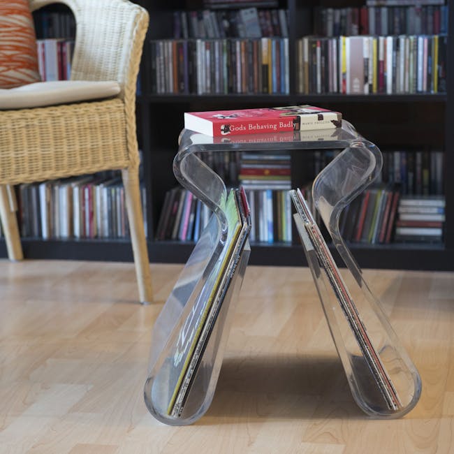 Magino Stool with Magazine Rack - Clear - 5