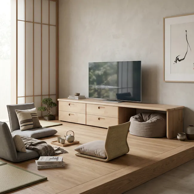 Ryokan Japandi Low TV Console 2m - 2