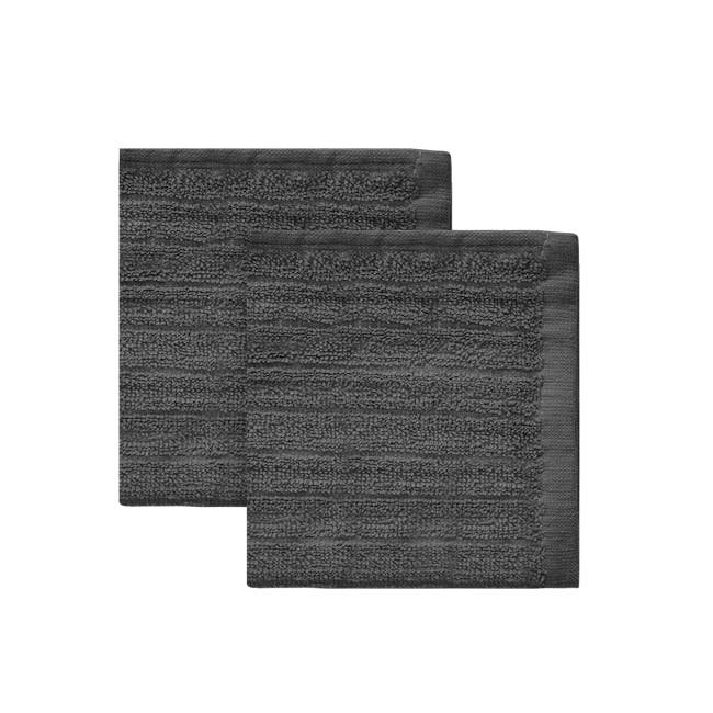 EVERYDAY Face Towel - Charcoal (Set of 2) - 0