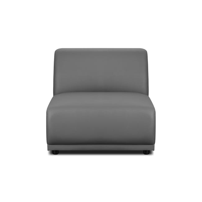 Milan 3 Seater Corner Extended Sofa - Smokey Grey (Faux Leather) - 7 - Grey upholstered sofa, modern design, sleek lines