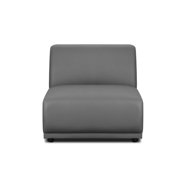 Milan 4 Seater Sofa with Ottoman - Smokey Grey (Faux Leather) - 8